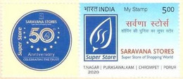 India 2021 NEW *** Sarvana Stores Jewellery In T Nagar Chennai 1v Stamp Mint MNH (**) Inde Indien - Nuevos