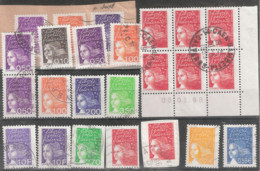 France Yvert 3417 à  3451b  O Marianne De Luquet Lot De Variétés BP à Cheval, Sans - Used Stamps