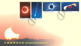 TAIWAN 2020 ASTRONOMY STAMPS FIRST DAY COVER, Annular Solar Eclipse, Comet, Total Solar / Lunar Eclipse, Sun, Moon, Star - Lettres & Documents