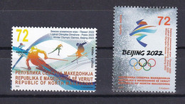 MACEDONIA NORTH 2022,OLYMPIC GAMES WINTER,CHINA ,BEIJING,SKI,SPORT,2v,MNH - Invierno 2022 : Pekín