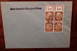 1940 Durch Deutsche Dienstpost Elsass Allemagne Dt Reich Alsace WK2 Cover Occupation Besetzung - Besetzungen 1938-45