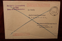 1942 Durch Deutsche Dienstpost Elsass Allemagne Dt Reich Alsace WK2 Cover Occupation Besetzung - Occupation 1938-45