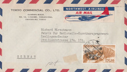 Japan Luftpostbrief Mit 1 Briefmarken 1952 Tokyo Nach Bonn Mit Mi 570 Von 1952 - Brieven En Documenten