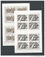 1994 2 Petites Feuilles De 8 Timbres UNESCO Architecture Maison Baroque De Telc Et Relief De Chochol YT 38 39 - Blocs-feuillets