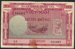 VIETNAM SOUTH P3b 10 DONG 1955  VF   NO P.h. ! - Viêt-Nam