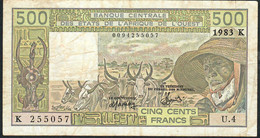 W.A.S. SENEGAL P706Ke 500 FRANCS 1983  VF   NO P.h. - West African States