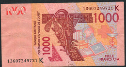 W.A.S. SENEGAL P715Km 1000 FRANCS (20)13 2013 Signature 40    F-VF   NO P.h. - Estados De Africa Occidental