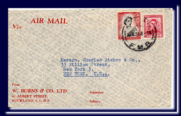 1954 New Zealand Air Mail Letter Auckland Sent To USA - Covers & Documents