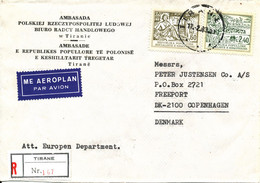 Albania Registered Cover Sent Air Mail To Denmark 17-2-1983 Topic Stamps Sent From The Romanian Trade Agency Tirana - Albania
