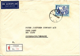 Albania Registered Cover Sent Air Mail To Denmark 4-10-1981 Single Franked Sent From The Embassy Of Turkey Tirana - Albania