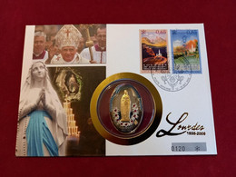 Cook Islands - 5 Dollars Silbermünze M. Swarovski Kristallen + Gold Applikation / Papst Benedikt In Lourdes / Numisbrief - Sonstige – Ozeanien