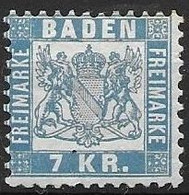 Baden Mint * Original Gum Light Blue 55 Euros 1871 (no Black Dot, Kein Schwarzer Punkt Auf Marke) - Nuovi