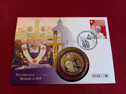 Cook Islands - 5 Dollars Silbermünze Mit Swarovski Kristallen + Gold Applikation / Rücktritt Papst Benedikt / Numisbrief - Andere - Oceanië