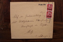 1941 Löthringen Allemagne Dt Reich Lorraine WK Cover Besetzung Occupation Landpost - Guerra De 1939-45