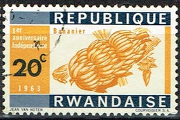 RD 6 - RUANDA 1er Anniversaire De L'indépendance Bananes Obl. - Oblitérés