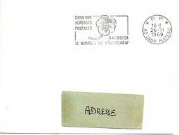 AISNE - Dépt N° 02 = LAON PLATEAU 1969 = FLAMME PP Codée = SECAP Multiple ' PENSEZ à INDIQUER NUMERO DEPARTEMENT - Código Postal