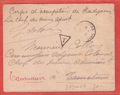 MADAGASCAR LETTRE TAXEE DE MAJUNGA POUR TANANARIVE - Cartas & Documentos