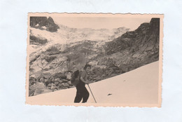 13299.   Fotografia Vintage Donna Alpinista Sci Monti Alpi Neve Ghiacciaio Triolet 1948 Italia - 11x7,5 - Lieux