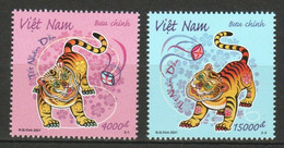 2022 NEW *** VIETNAM 2021 ZODIAC LUNAR NEW YEAR OF TIGER 2022 COMP. SET OF 2 STAMPS IN MINT MNH (**) - Nuovi