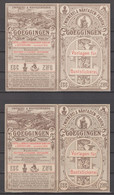 Zwirnerei & Nähfadenfabrik Goeddingen 1904,Reclame,  2 Kaartjes Met Borduurpatroon,  Zeer Mooi Lot 4447 - Cross Stitch