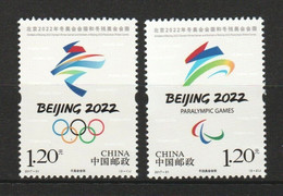 CHINA 2017-31 BEIJING 2022 WINTER OLYMPIC & PARALYMPIC GAME 2 STAMP MINT MNH (**) - Nuevos