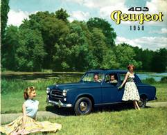 LE DEJEUNER SUR L'HERBE SUPERBE PLAQUETTE AUTOMOBILE  403  PEUGEOT LUXE 1958 SUR 10 PAGES COULEURS VOIR SCANS - Pubblicitari