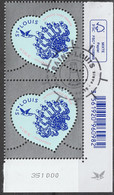2022 - Y/T 555x ? - OBLITERE 1er JOUR - "COEUR SAINT LOUIS" - 2 VALEURS BDF 1,16 € BLEU ISSU FEUILLET - Used Stamps