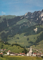 CARTOLINA  VILLAGE DE CHARMEY ET TELECABINE DES DENTS-VERTES,EN GRUYERE,SVIZZERA,NON VIAGGIATA (1975) - Charmey