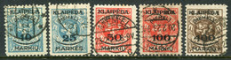 MEMEL (Lithuanian Occ) 1923 (5. Feb) Surcharge Set Used.  Michel 124-28 - Memelgebiet 1923