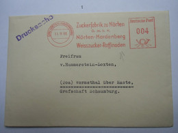 BK1.4 /   BRD Briefe Freistempel / AFS Nörten Hardenberg Zucker Raffinerie 1950 - Wormsthal Haste M. Inhalt - Machine Stamps (ATM)