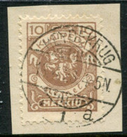 MEMEL (Lithuanian Occ) 1923 (27 Feb) Arms 10 Mk Used On Piece.  Michel 141 - Memel (Klaipeda) 1923