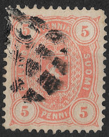 Finland, Russian Government 1881 5P. Perf 12 1⁄2 . Mi 13 Byb. Early Mute Postmark - Used Stamps