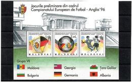 Moldova 1994 . Football'96.(Flags)S/S Of 3v:1.1,2.2,2.4L  Michel # BL 5 - Moldova