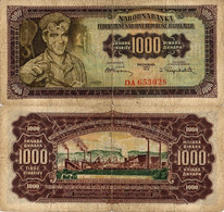 Yugoslavia / 1.000 Dinara / 1955 / P-71(b) / FI - Yugoslavia