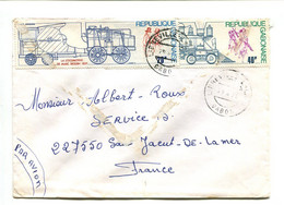 GABON Libreville1978 - Affranchissement Sur Lettre Par Avion -  Train Locomotive - Gabon