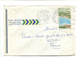 GABON Mont Bouet 1976 - Affranchissement Sur Lettre Par Avion - Pont De Lambaréné - Gabon