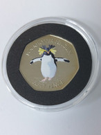 Falkland Islands - 50 Pence, 2017 The Northern Rockhopper Penguin - Released By Mistake, Coloured, BU - Falkland Islands