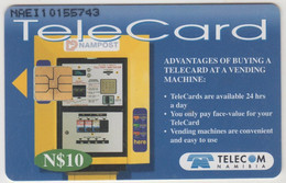 ΝΑΜΙΒΙΑ - Telecard Vending Machine (Value In Green) ,10 $ ,used - Namibia