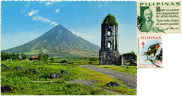 PILIPINAS  PHILIPPINES  DARAGA  The Ruins Of The Cagsawa Church With The Mayon Volcano  Nice Stamps - Philippines