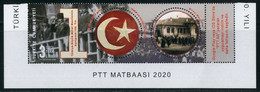 Türkiye 2020 Mi 4572 MNH Turkish Grand National Assembly, Centenary, Parliament, Round Stamp, Star And Crescent, Flag - Ungebraucht