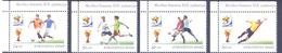 2010. Kyrgyzstan, Soccer, World Football Cup 2010, TYPE II,4v Perforated WITH SMALL LOGO, Mint/** - Kirghizistan