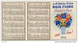 ACHAT IMMEDIAT Carte Parfumée  ROJA FLORE BOUQUET DE FLEURS Calendrier  Double 1956 - Anciennes (jusque 1960)