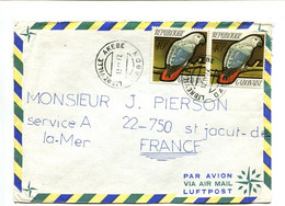 GABON 1972 - Affranchissement Sur Lettre Par Avion - Oiseaux Perroquets - Papageien