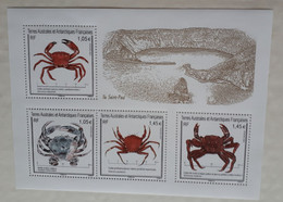 TAAF Feuillet F965 Neuf** Crabes & étrilles De Saint Paul - Unused Stamps