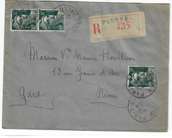 PARIS 84 Ballu Lettre Recommandée 2 F Gandon Vert Yv 713 Ob 6 3 1945 - Brieven En Documenten