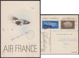 1936  AIR FRANCE CARTE POSTALE / MAROC  -  SUISSE  /  VERY ATTRACTIVE CARD  /  PRINTED MATTER AIR MAIL FARE - Briefe U. Dokumente