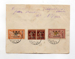 HOG364 - SIRIA SYRIA 1921 , Lettera Da Halep Aleppo Con La SERIE Di P.a. N. 7+8+9 (CRT) Viaggiata - Cartas & Documentos