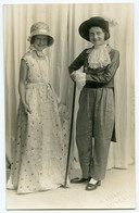 SOCIAL HISTORY : TWO PRETTY GIRLS IN FANCY COSTUME - PHOTOGRAPHER : BURNICLE, NEWPORT, MONMOTHSHIRE - Monmouthshire