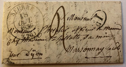 Lettre Manuscrite De 1839 Cachet Postal Seurre Via Dijon Pour Marsonnay La Cote - Mr Chevalier Officier De Marine - Manuscripten