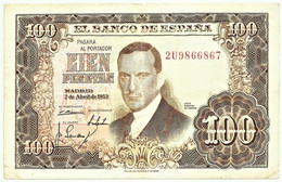 ESPAÑA - 100 Pesetas - 07.04.1953 ( 1955 ) - Pick 145 - Serie 2U - Juan Romero De Torres - 100 Pesetas
